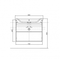 Set mobilier suspendat si lavoar Kolpasan, Evelin, 80 cm, stejar gri